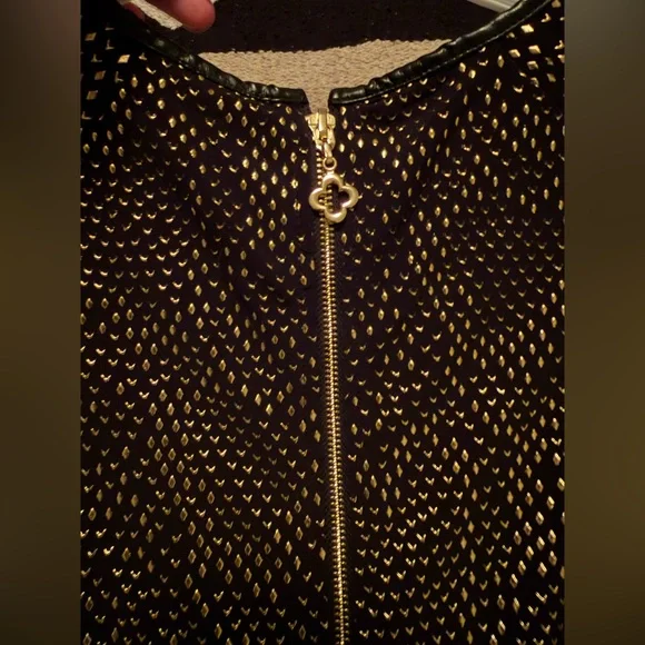 Pink Tartan Black and Gold Patterned Dress - Picture 5 of 9